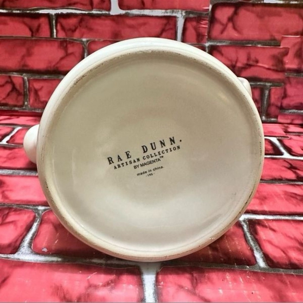 Rae Dunn SUMMER DOWNPOUR cream ceramic watering can - Picture 8 of 9